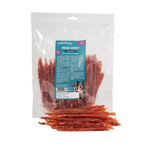 Chrup&Go Przysmak dla psa Paski jerky z piersią kaczki 500 g