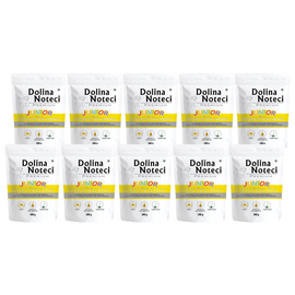 Mokra karma dla psa junior Dolina Noteci Premium bogata w żołądki z kurczaka zestaw 10 x 300 g