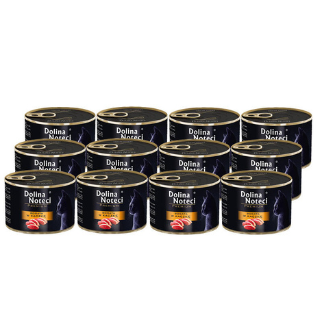 Mokra karma dla kota bogata w kaczkę Dolina Noteci Premium zestaw 12 x 185 g