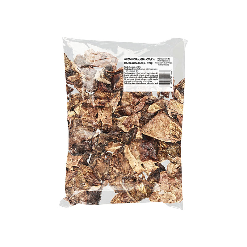 Naturalny przysmak gryzaki dla psa i kota płuca jagnięce 500 g
