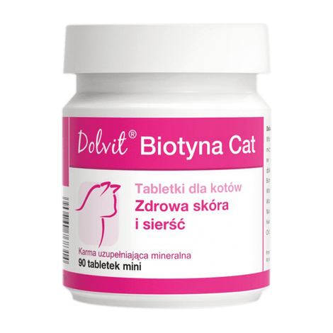 Suplement diety Dolvit Biotyna Cat 90 tab. - zdrowa skóra i sierść dla kota