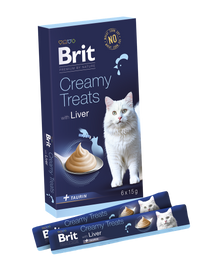 Brit Cat Creamy Treats Karma mokra przysmak dla kota z wątróbką drobiową 6 x 15 g