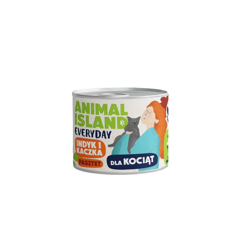 Animal Island Everyday Karma mokra posiłek z indyka i kaczki dla kotów kociąt 185 g