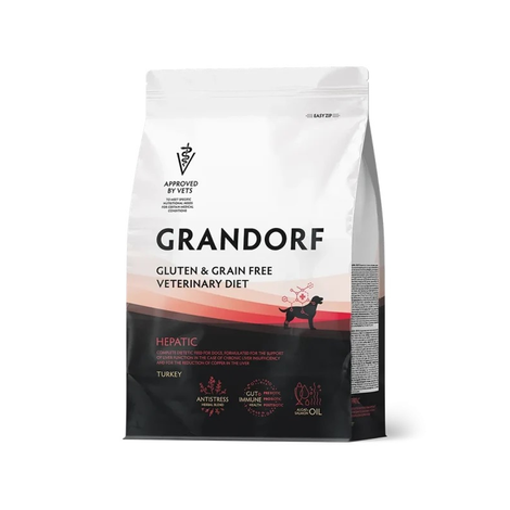 Grandorf Hepatic Sucha karma weterynaryjna dla psów z indykiem 1 kg