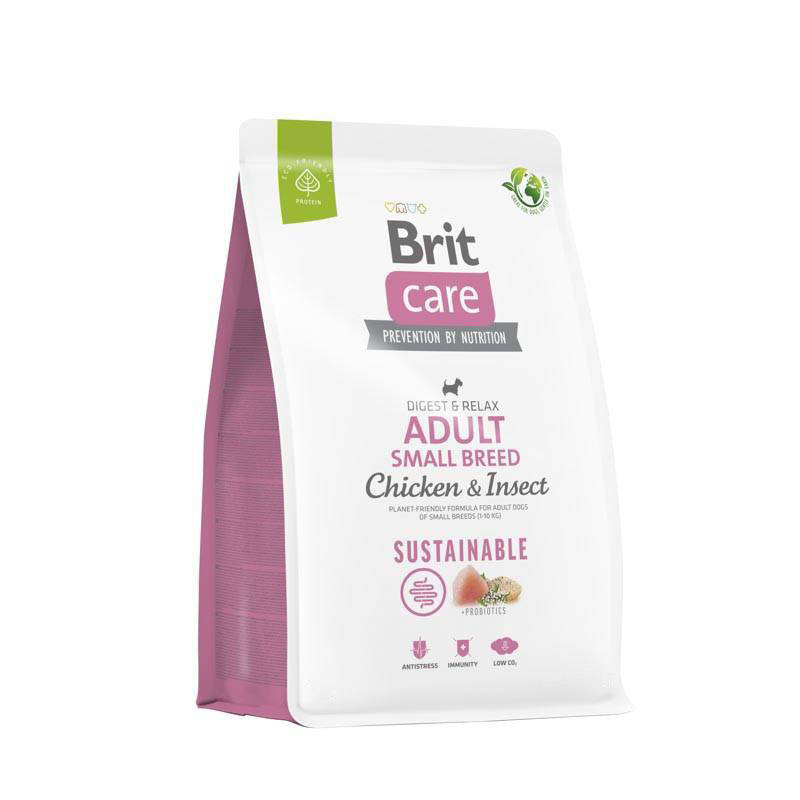Karma sucha dla psa Brit Care Sustainable Adult Small Kurczak i owady 1 kg