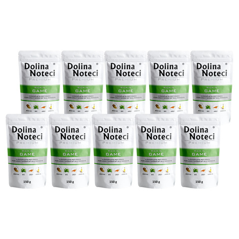 Mokra karma dla psa Dolina Noteci Premium bogata w dziczyznę saszetka 10 x 150 g