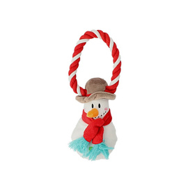 Dingo Świąteczna zabawka dla psa - Bałwan pluszowy na sznurze 25 cm
