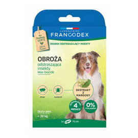 FRANCODEX obroża  dla psów powyżej 20 kg odstraszająca insekty 75 cm