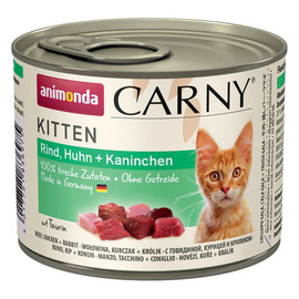 Karma dla kota Animonda Carny Kitten Wołowina, Kurczak i Królik 200g