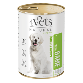 Mokra karma 4Vets Natural dla psa z dziczyzną puszka 400 g