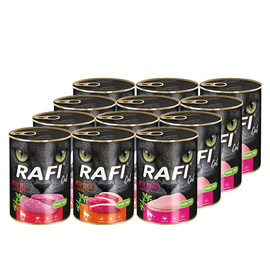 Mokra karma dla kotów dorosłych Rafi Cat mix 12 x 400 g
