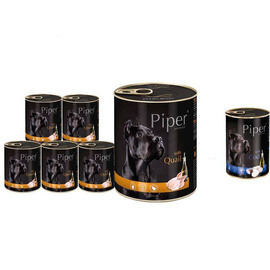 Mokra karma dla psa Piper Animals z przepiórką zestaw 12 x 800 g + gratis Piper Animals z dorszem 400 g
