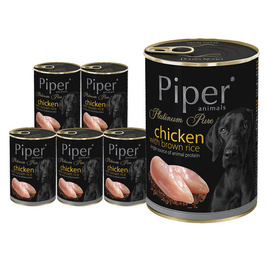 Mokra karma dla psa alergika Piper Platinum Pure z kurczakiem i ryżem zestaw 12 x 400 g