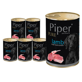 Mokra karma dla psa alergika Piper Pure z jagnięciną zestaw 12 x 400 g