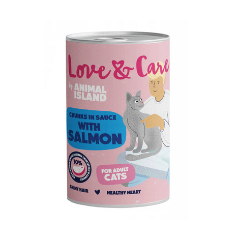 Animal Island Love&Care Mokra karma dla kota z łososiem w delikatnym sosie 400 g