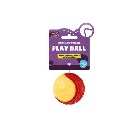 Cooper & Pals Twarda piszcząca piłka z wypustkami zabawka dla psa żółta 6,3 cm