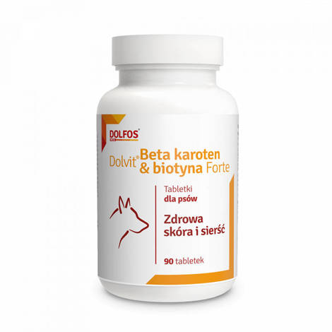 Dolvit Beta Karoten & Biotyna Forte 90 Tabletek - zdrowa skóra i sierść dla psa