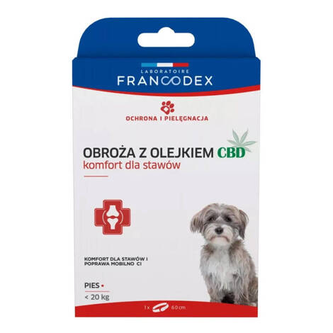 Francodex obroża z olejkiem CBD 60 cm dla psów o wadze poniżej 20 kg 1 szt. 