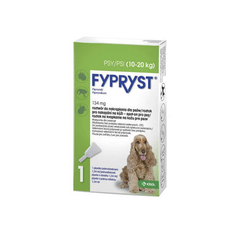 Fypryst Spot On krople na pchły i kleszcze dla psa 10-20 kg 134 mg / 1,34 ml 1 pipeta