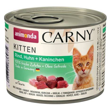 Karma dla kota Animonda Carny Kitten Wołowina, Kurczak i Królik 200g