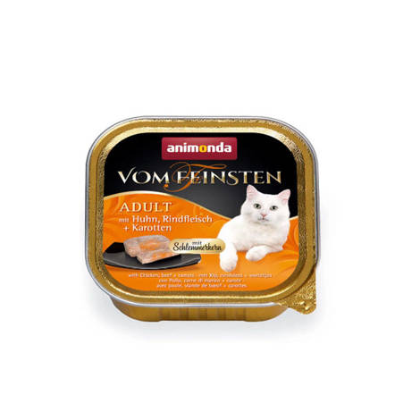 Karma dla kota Animonda vom Feinsten Cat Adult Bezzbożowa Kurczak, wołowina i   marchewka 100g