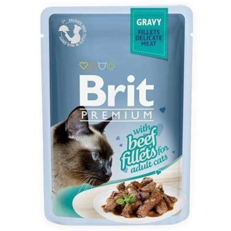 Karma mokra dla kota Brit Pouch Gravy Fillets with Beef 85 g
