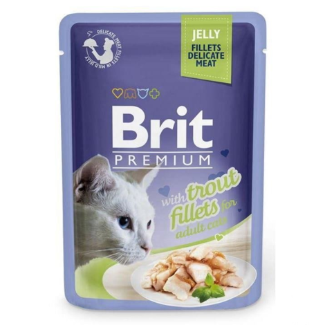 Karma mokra dla kota Brit Pouch Jelly Fillets with Trout 85 g