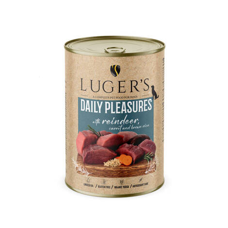 Karma mokra dla psa Luger's Daily Pleasures z reniferem, marchewką i ryżem brązowym 400 g