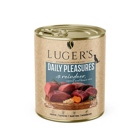 Karma mokra dla psa Luger's Daily Pleasures z reniferem, marchewką i ryżem brązowym 800 g