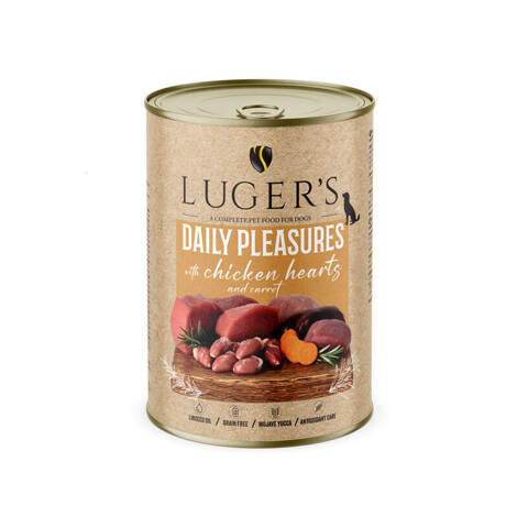 Karma mokra dla psa Luger's daily pleasures z sercami z kurczaka i marchewką 400 g