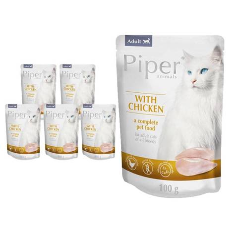 Mokra karma dla kotów Piper Animals z kurczakiem zestaw 10 x 100 g