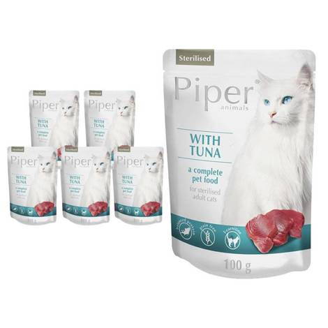 Mokra karma dla kotów sterylizowanych Piper Animals Sterilised z tuńczykiem zestaw 10 x 100 g