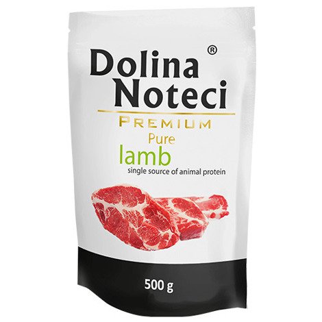 Mokra karma dla psa alergika Dolina Noteci Premium Pure bogata w jagnięcinę saszetka 500 g