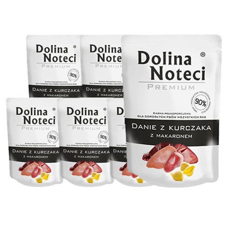 Mokra karma dla psów Dolina Noteci Premium Danie z kurczaka z makaronem zestaw 10 x 300 g