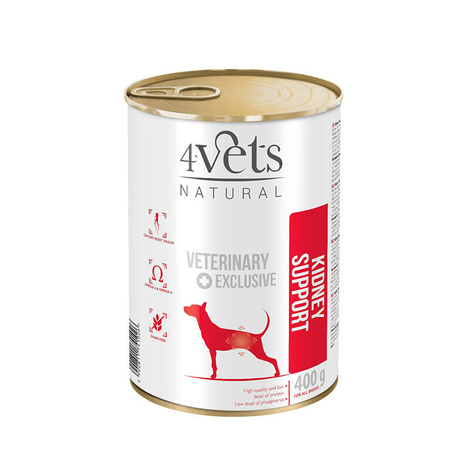 Mokra karma weterynaryjna dla psa z niewydolnością nerek 4Vets Natural Kidney Support 400 g