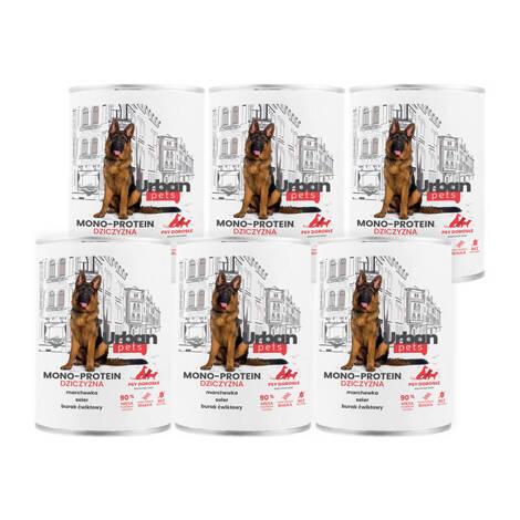 Over Zoo Urban Pets Mono Protein Mokra karma dla psa z dziczyzną zestaw 6 x 800 g