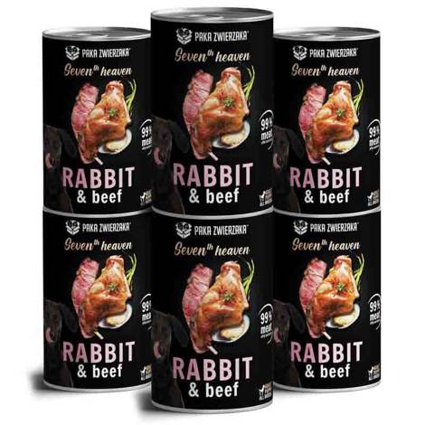 Paka Zwierzaka Karma mokra SH Rabbit & beef królik i wołowina zestaw 6 x 400 g
