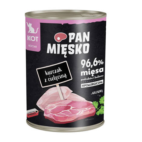 Pan Mięsko karma mokra dla kota Kurczak z cielęciną 400 g dla kociąt