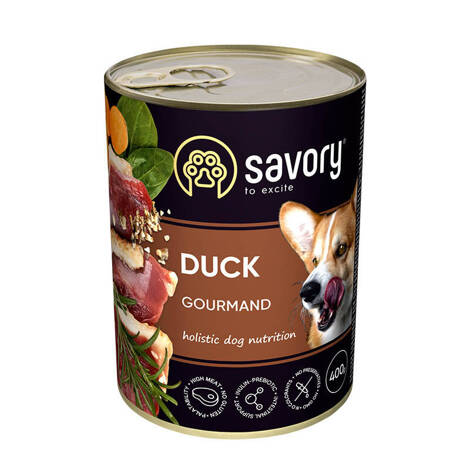 Savory Dog Adult Gourmand Mono Duck karma mokra dla psa monobiałkowa kaczka 400 g