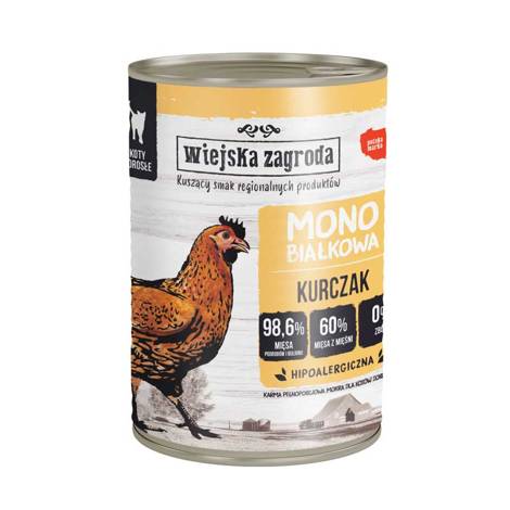 Wiejska Zagroda mokra karma monobiałkowa dla kota kurczak 400 g