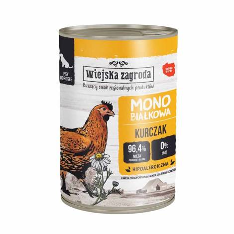 Wiejska Zagroda mokra karma monobiałkowa dla psa kurczak 400 g
