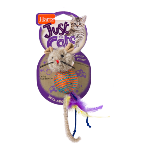 Zabawka dla kota Hartz Just For Cats Rollabout Mouse myszka z kocimiętką pomarańczowo - niebieski